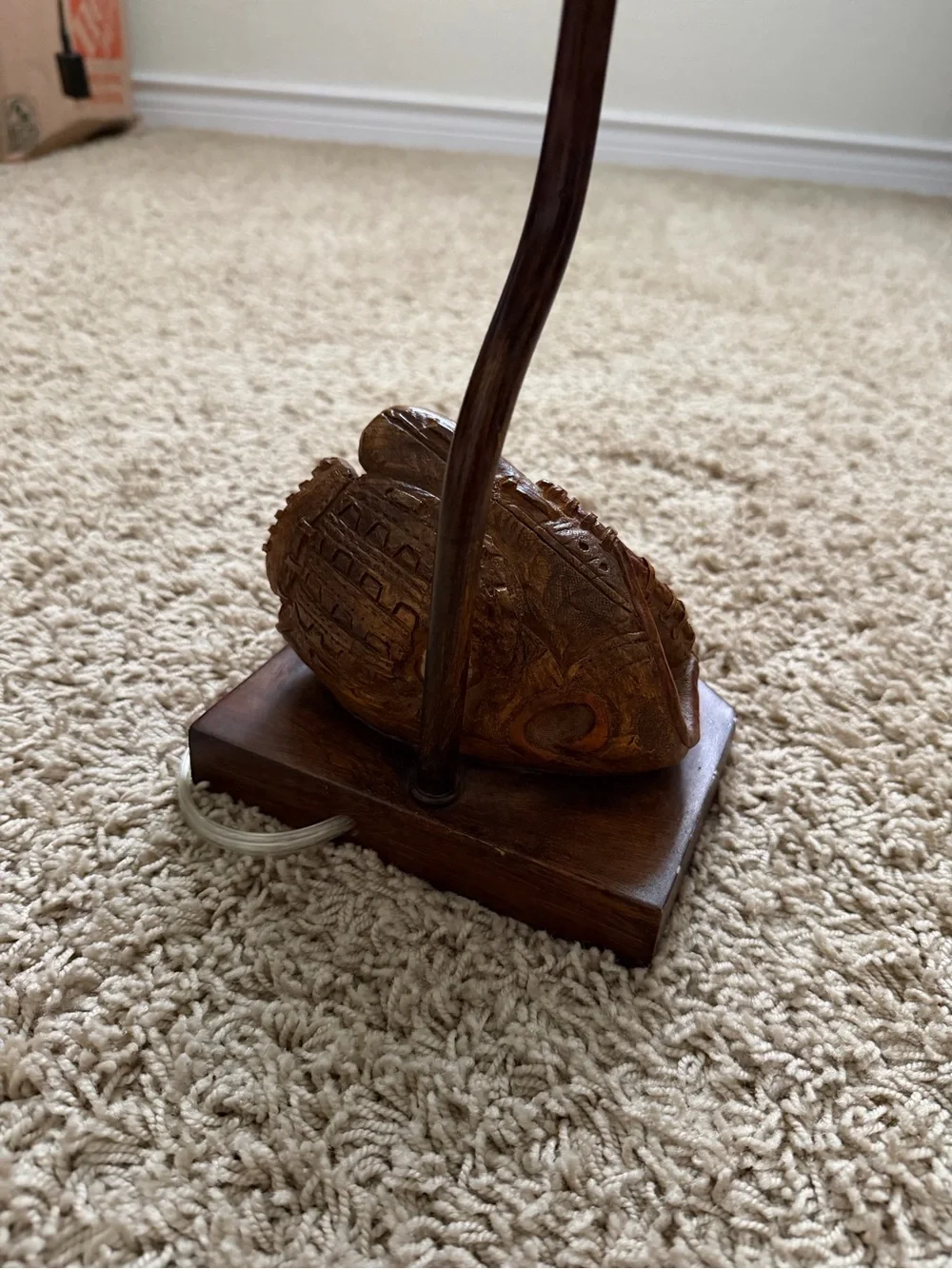 Vintage Baseball Lamp Ball and Glove Base Desk Top Dresser Sports (Tested)